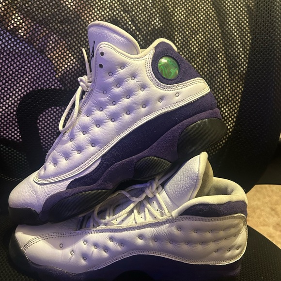White and Purple High-Top Sneakers Air Jordan 13 Retro GS 'Lakers